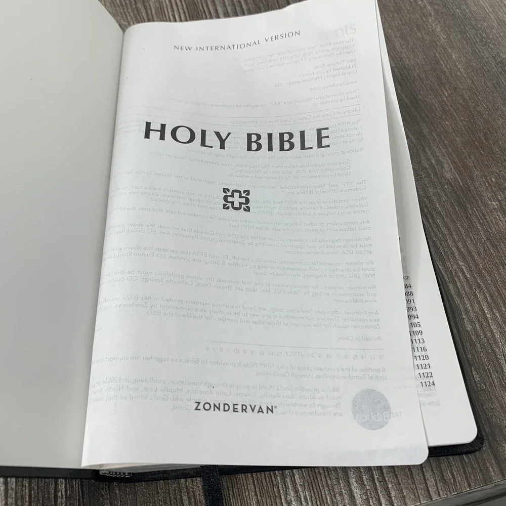 NIV Holy Bible Thinline‎ Bonded Leather Black Red Letter Zondervan Ribbon Marker